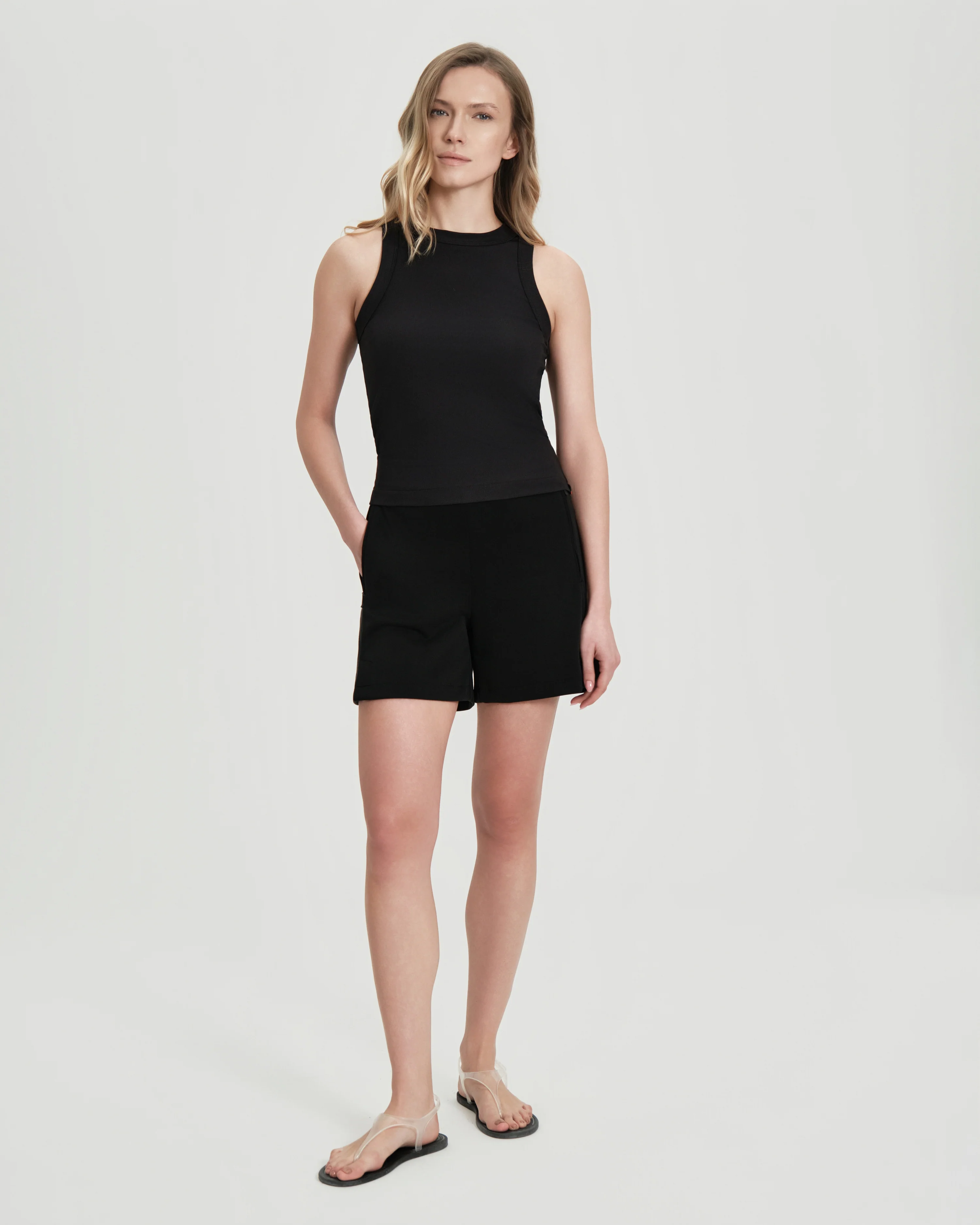 Top donna SUNS Oro smanicato in tessuto tecnico - Image 6